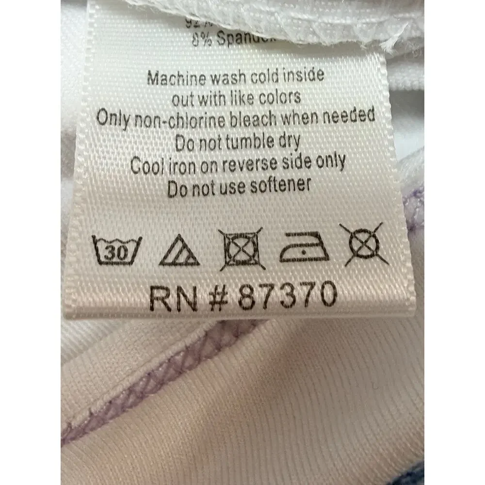 Alo Yoga CoolFit White Purple Trim V-Neck Athletic Tank Top Women Sz M NWOT